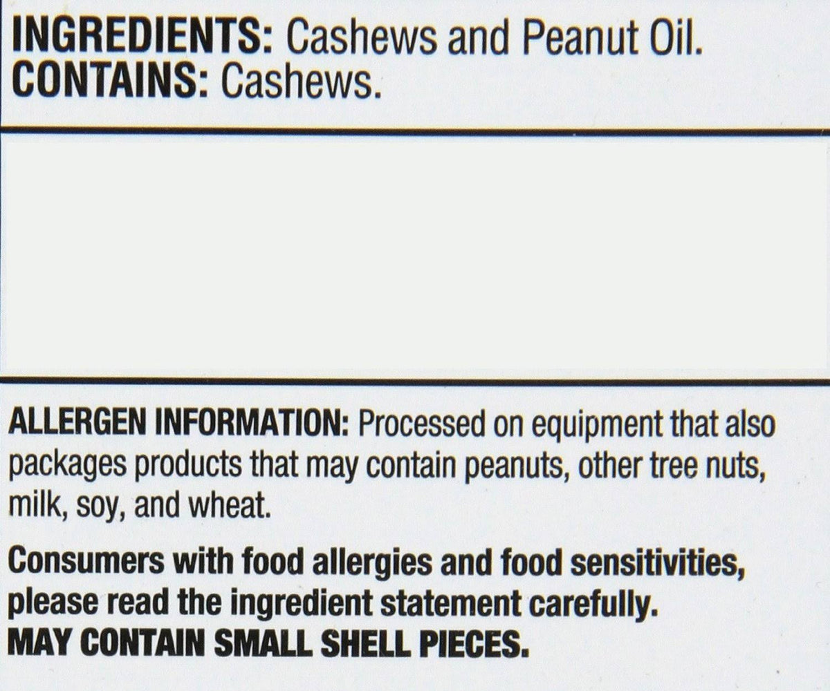 Unsalted Cashews, 2.5 lb, 2 Pack R71552