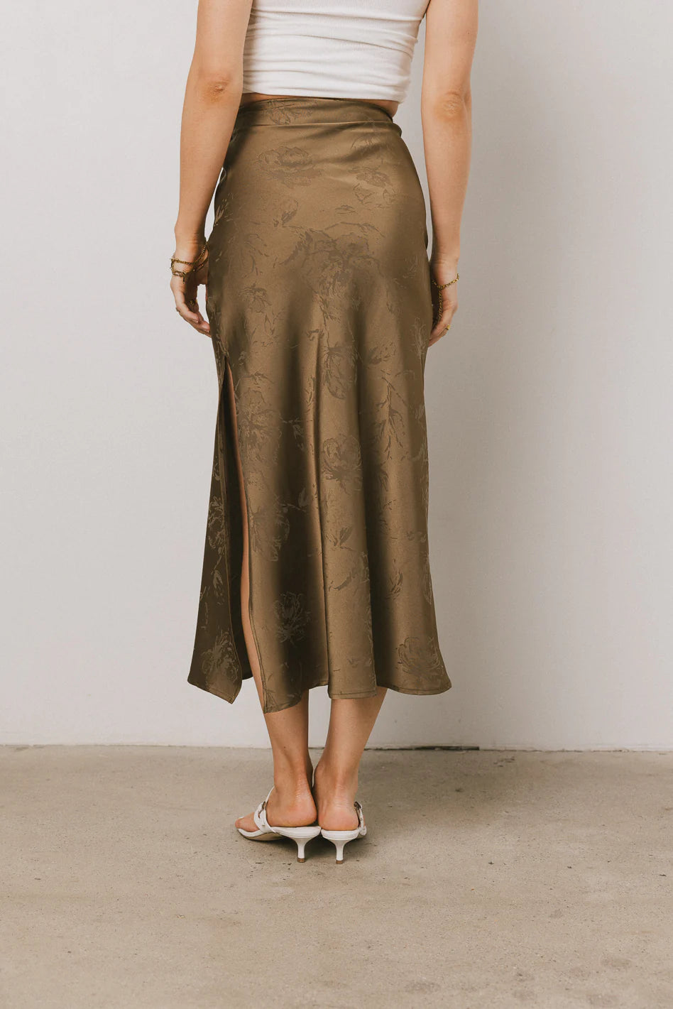Olive Floral Maxi Skirt S731746