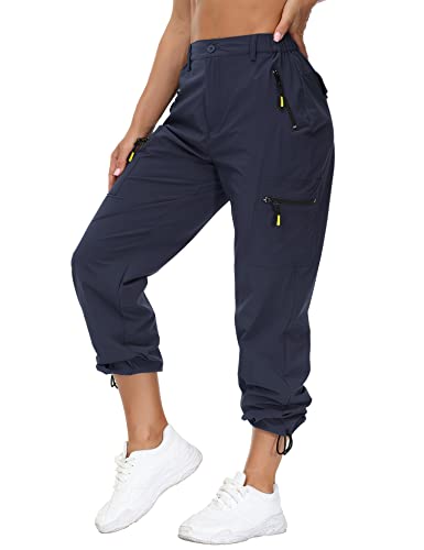 Women's Hiking Cargo Pants Lightweight Quick Dry Outdoor Athletic Pants Zipper Pockets M561