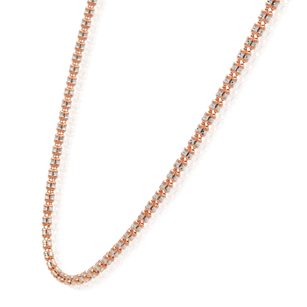 14K Rose Gold Diamond-Cut Mesh Chain Necklace 16"-24" A518