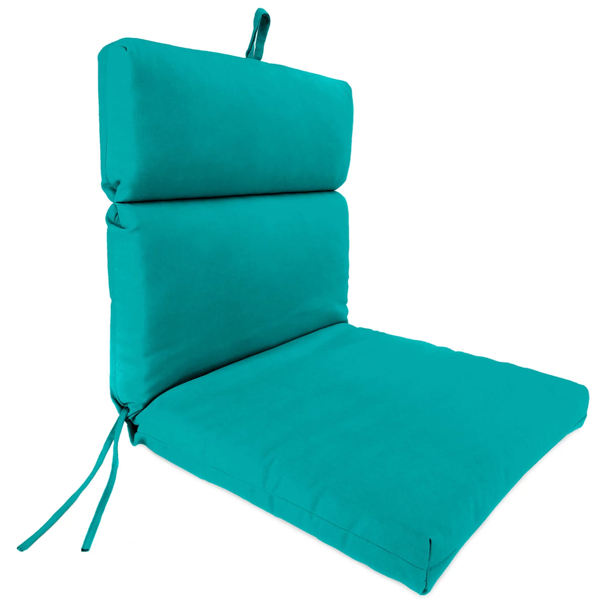 Turquoise Rectangular Outdoor Chair Cushion with Ties D63305