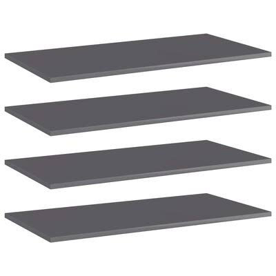 Floating Bookcase Gloss Gray 4 Shelves A829811