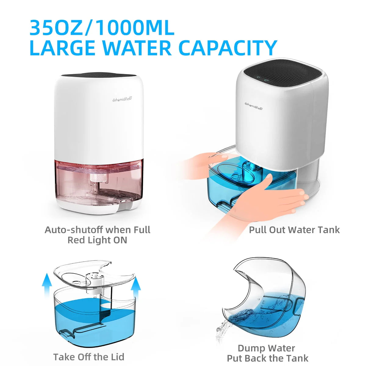 Portable Ultra Quiet Dehumidifier 1000ML B25564