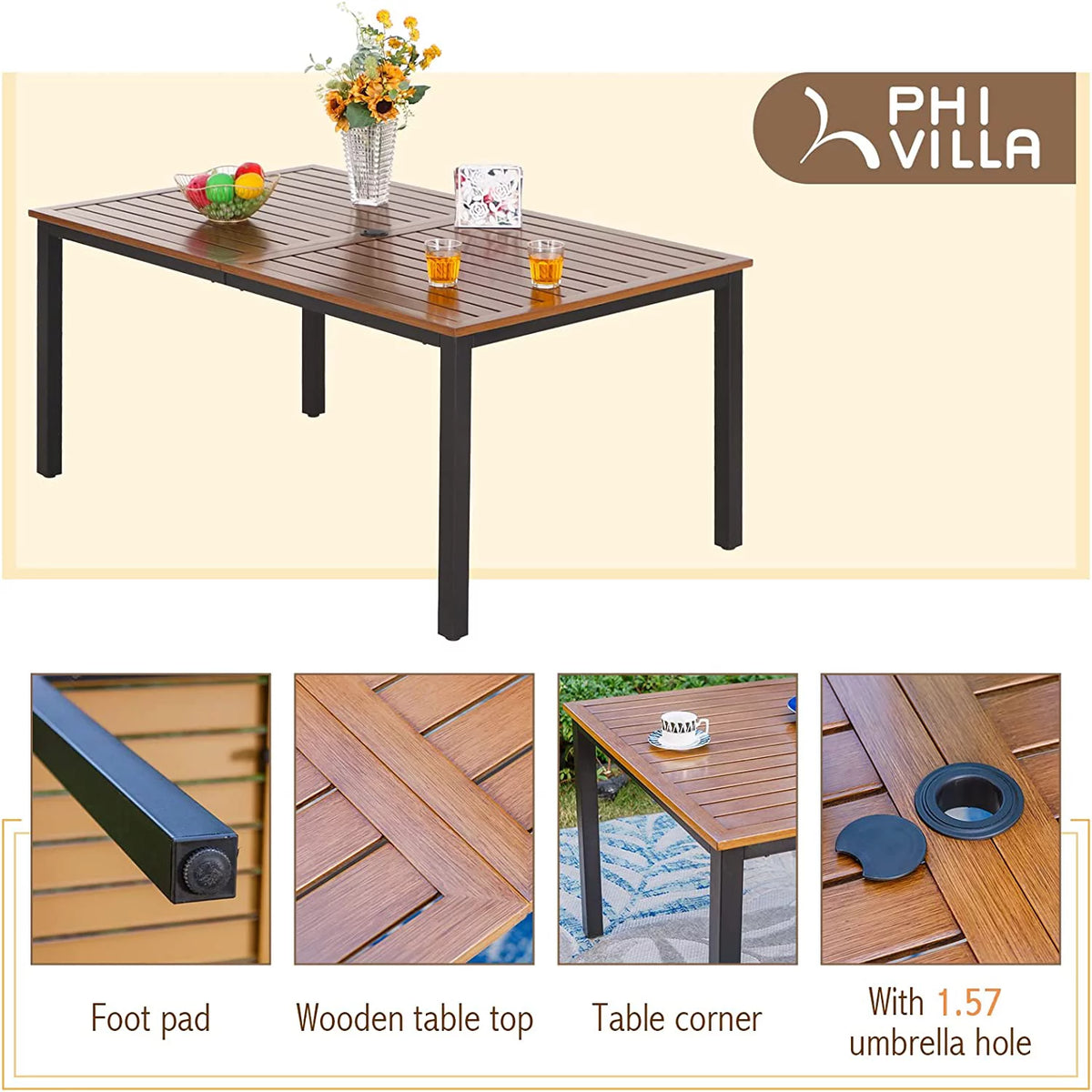 7 Pcs Outdoor Dining Table and Chairs Y3512