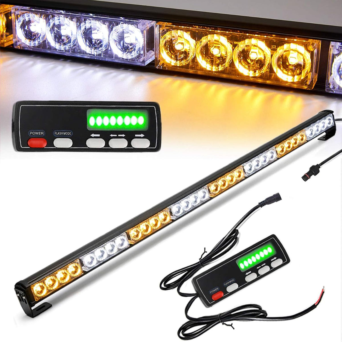 Red/Blue 32 Led Strobe Light Bar 35.5Inch Pack of 2 R898642