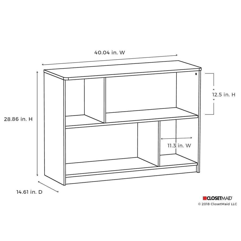 White 2-Tier Offset Bookcase U3208
