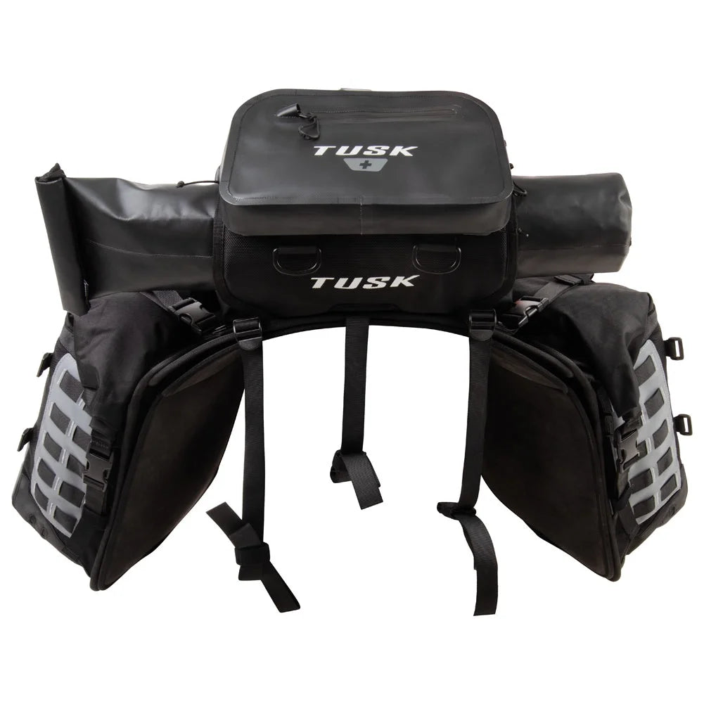 Rackless Luggage System with Small Dry Duffel Tail Bag Heat Shield O69065