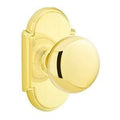 Passage Door Knob with Rose in Unlacquered Brass H282005