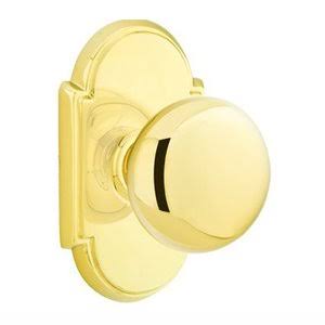 Passage Door Knob with Rose in Unlacquered Brass H282005