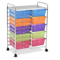 Blue 15-Drawer Rolling Utility Cart with Wheels N478269