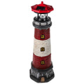 Solar Lighthouse Statue with LED Light 14.76 Inch Red F4645