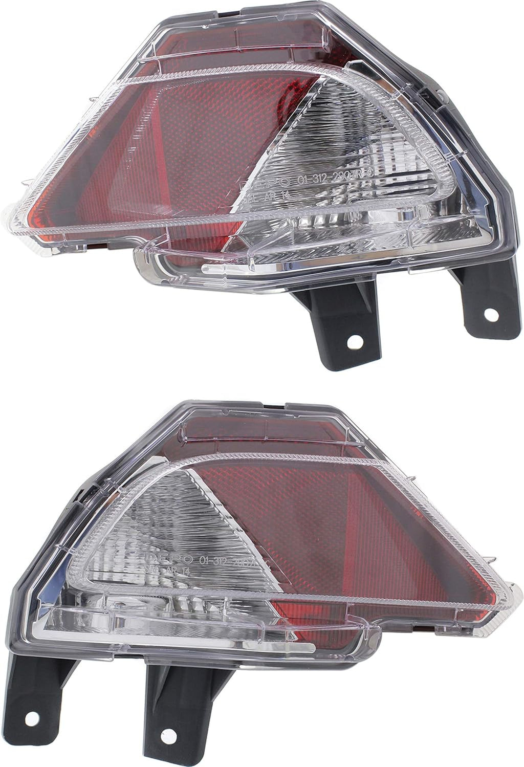 Tail Light Set of 2 Clear Red Lens Halogen J99127