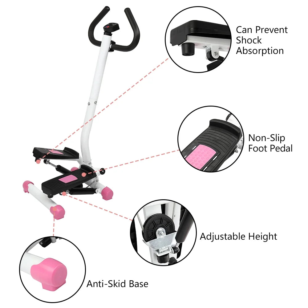 Mini Aerobic Stepper Twist Fitness Machine with Handle Y200