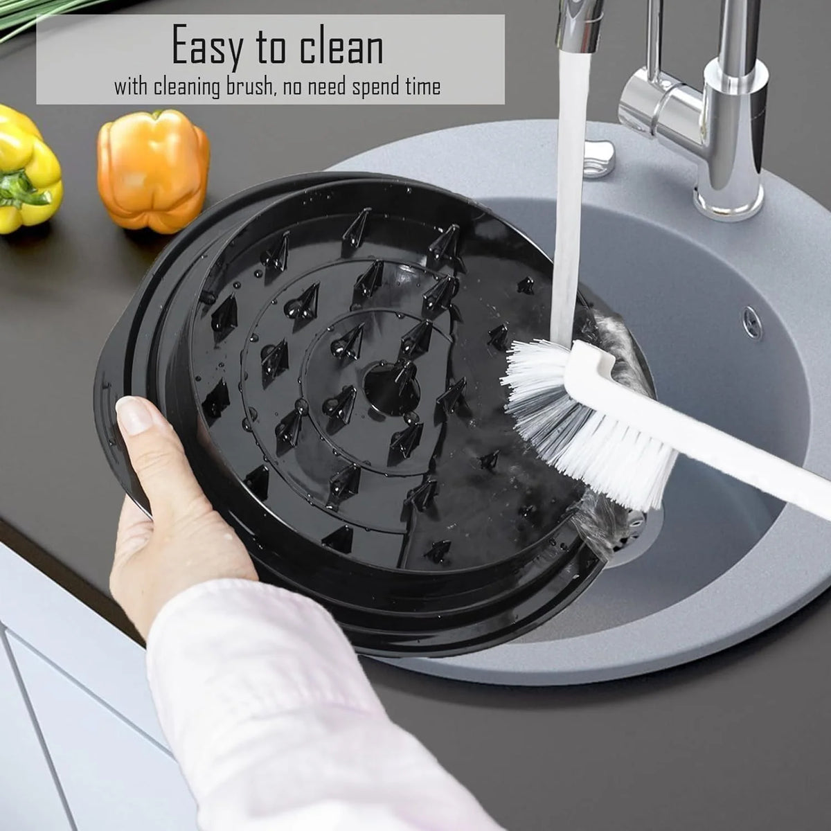 Non-Skid Chicken Shredder Tool with Transparent Lid Q671