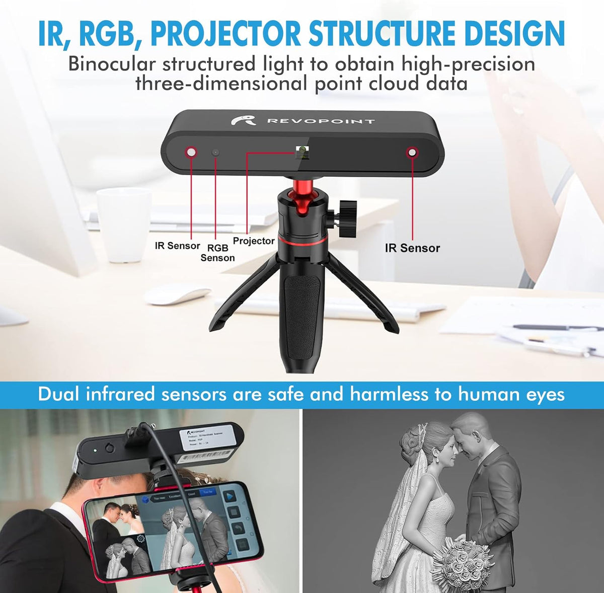 3D Scanner with Turntable and Phone Holder M60930