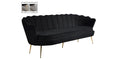 Black Velvet Channel Tufted Sofa T242
