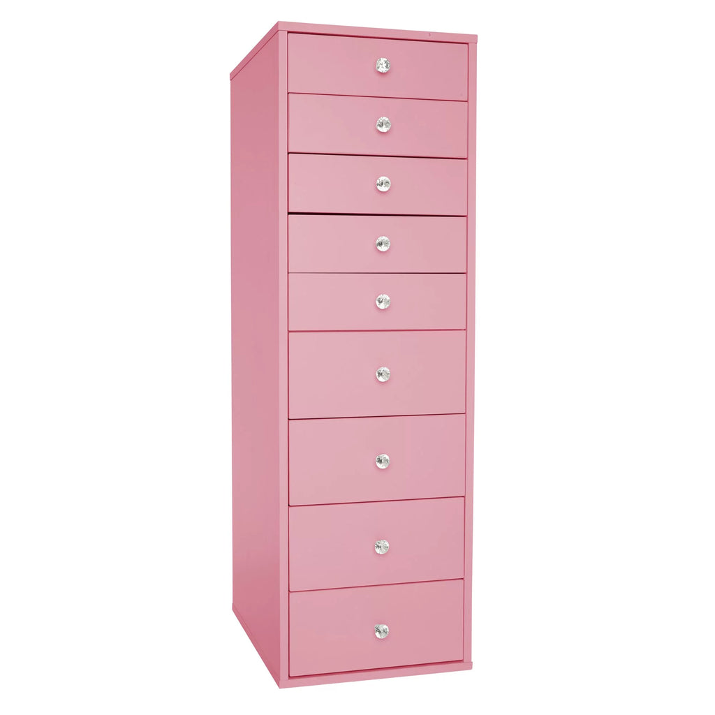 Light Pink 9 Drawer Makeup Vanity Storage Y5431
