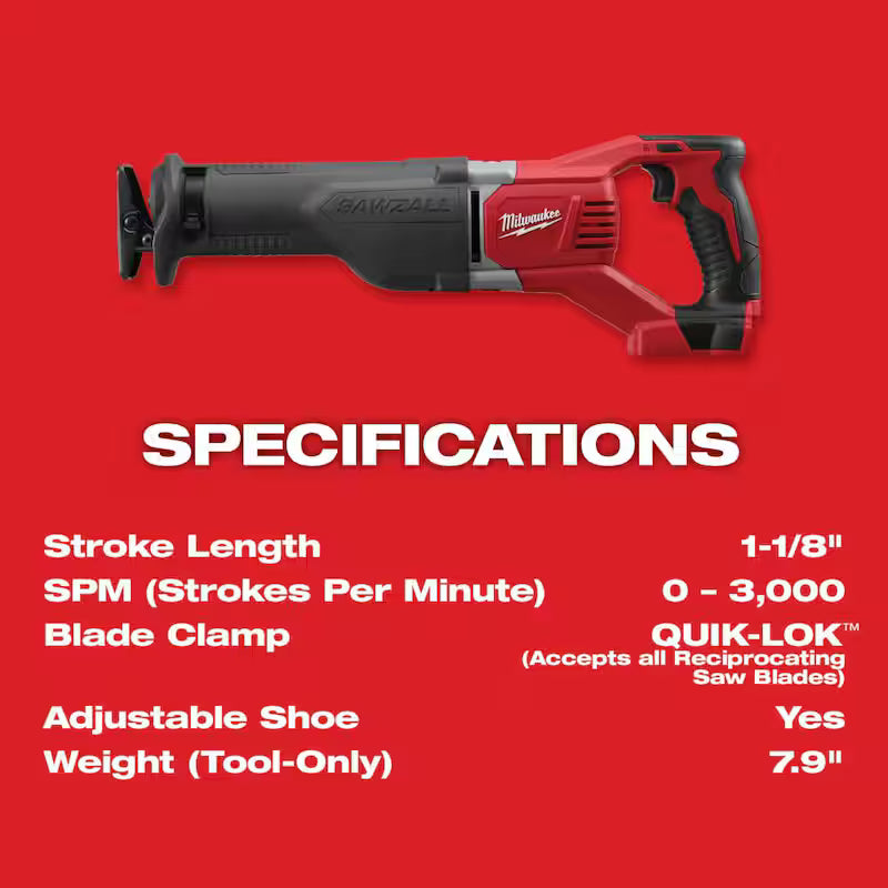 18V Cordless Reciprocating Saw with Two 3.0Ah Batteries F924