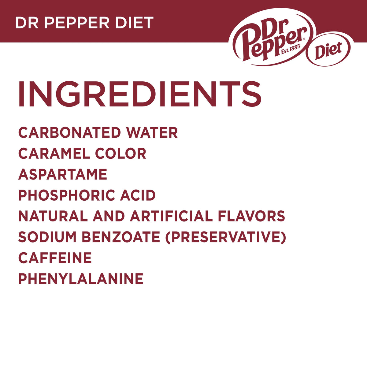 12 Pack Cans Diet Dr Pepper Soda Pop W470532