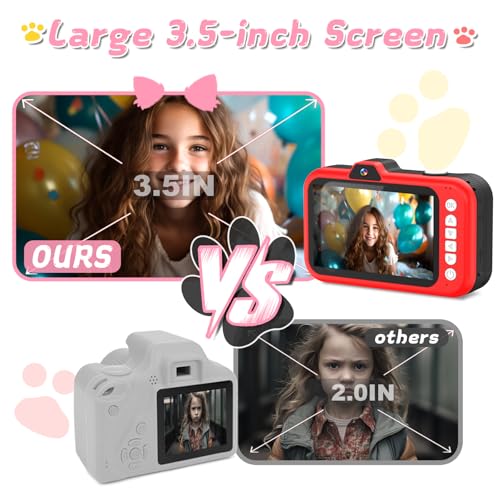 Kids Digital Camera with Rotating Zoom Lens, 3.5” Screen, 1080P, 32GB Card B22906
