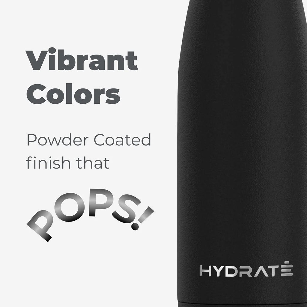 Carbon Black Stainless Steel Water Bottle 500ml Insulated Reusable U9848