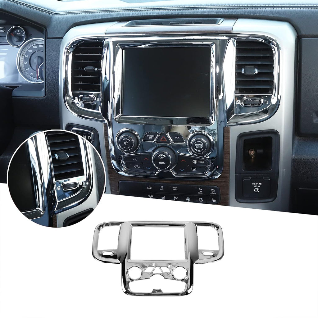 Red Carbon Fiber ABS Center Control Touch Screen Trim Cover for Dodge RAM 2011-2017 M9264