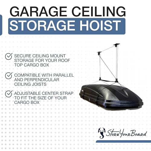 Cargo Box Ceiling Hoist with Pulley Lift System, Fits 8–10 ft Ceilings, Holds 150 lbs V790124