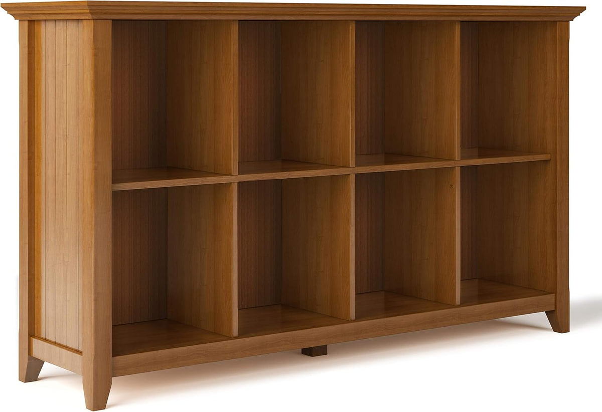 Solid Wood 8 Cube Storage Sofa Table in Brunette Brown Z683644