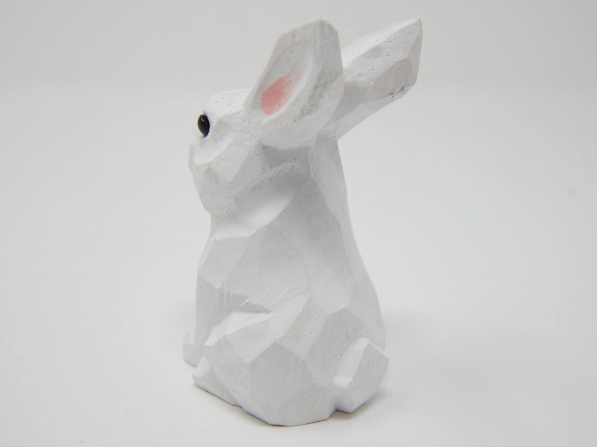Miniature Wooden Rabbit Figurine, Hand-Made, 2" X917