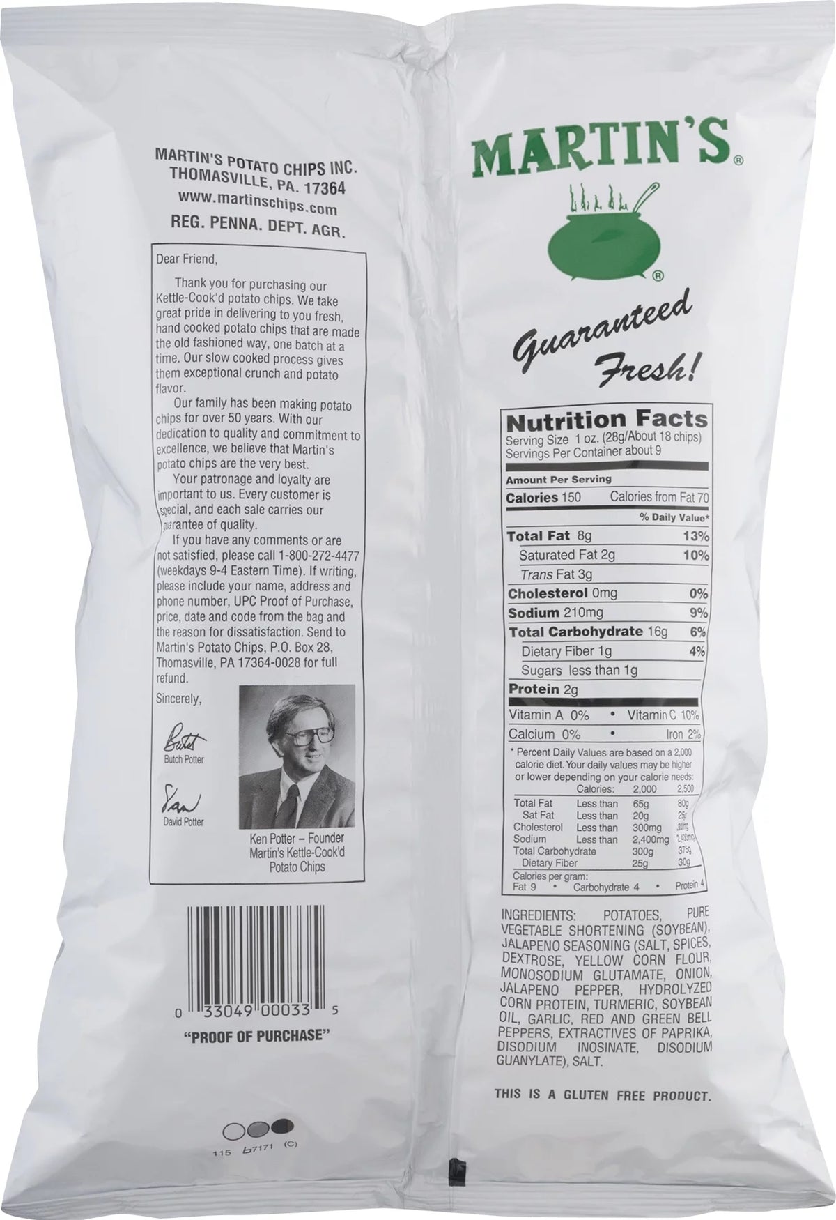 Jalapeno Potato Chips 8 Oz 4 Bags X934