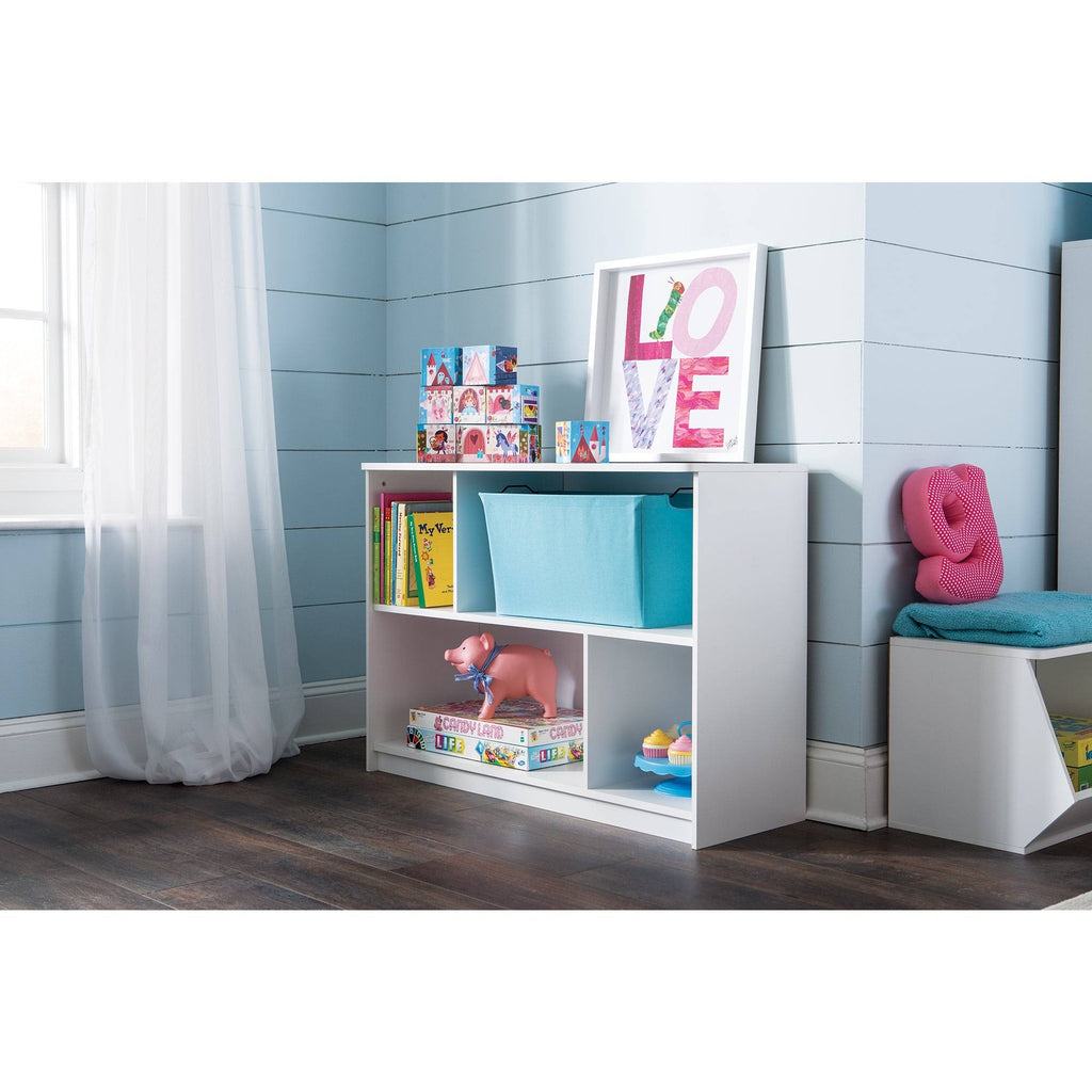 White 2-Tier Offset Bookcase U3208