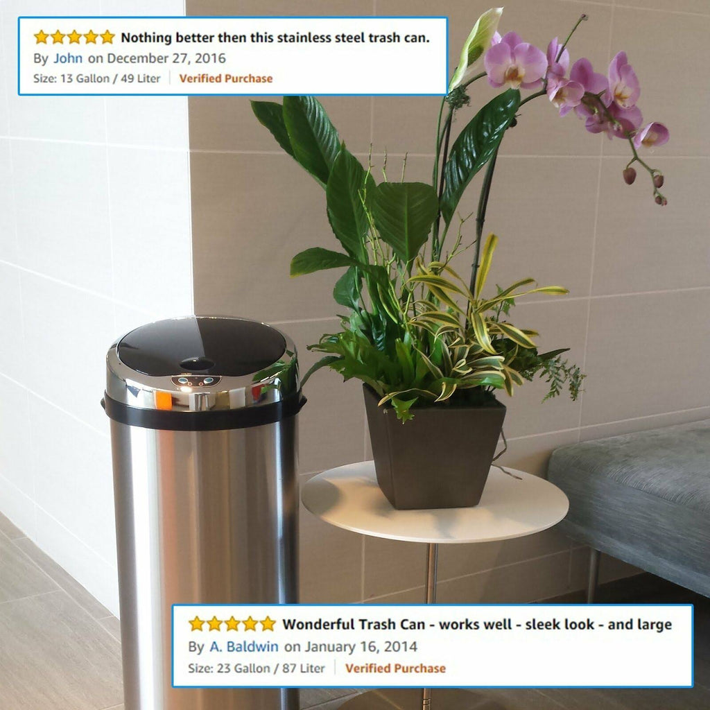 Stainless Steel Motion Sensor Trash Can F242011