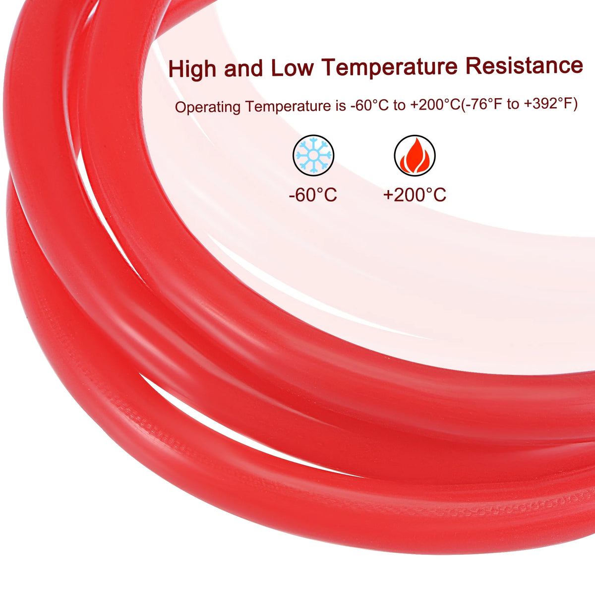 Vacuum Silicone Tubing Hoses 5ft Red High Temperature R142132
