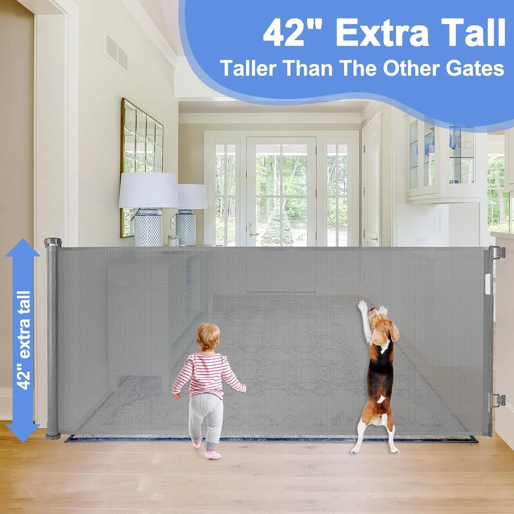 42" Tall X 115" Extra Wide Retractable Baby Gate U670