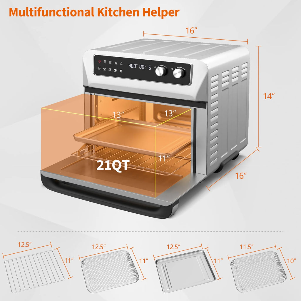 21QT Convection Air Fryer Toaster Oven 8-in-1 J62198