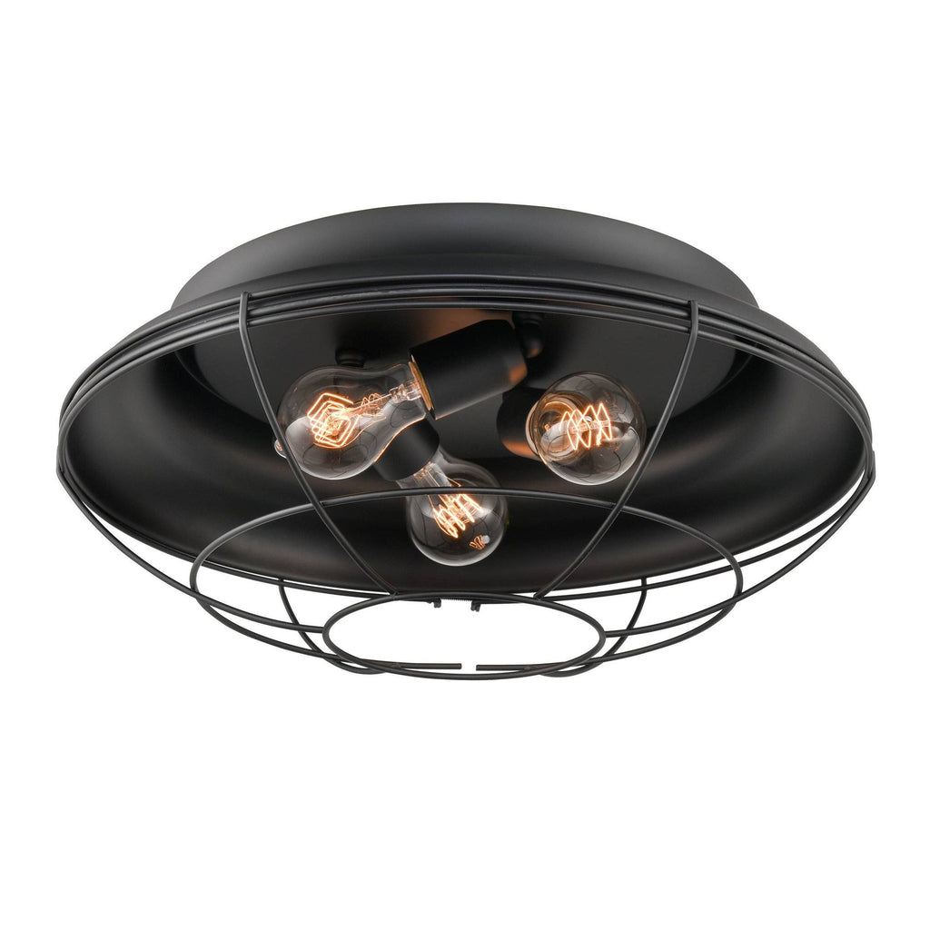 Matte Black 3 Light Flush Mount Lighting K8246
