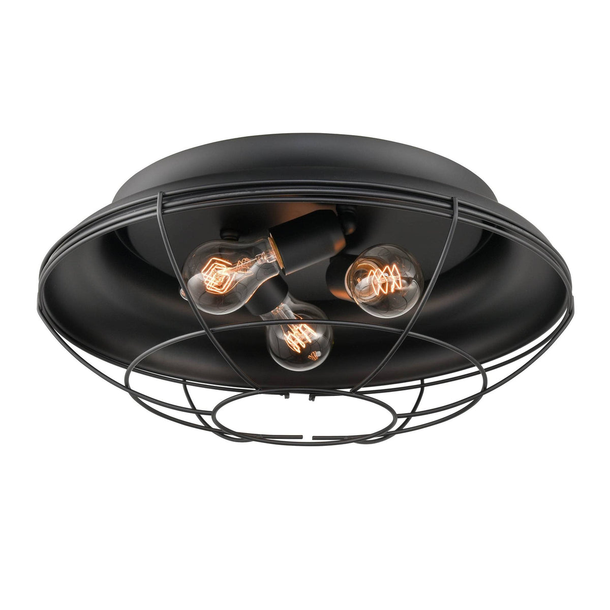 Matte Black 3 Light Flush Mount Lighting K8246