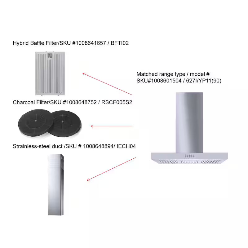 36 in. 350CFM Convertible Stainless Steel Range Hood with LED Lighting U3461