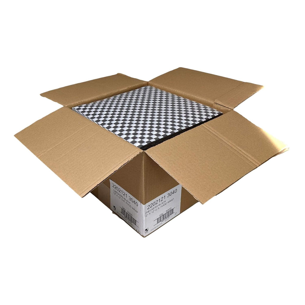 Red Checkers Grease-Resistant Food-Safe Sandwich Wrap Paper Sheets (Case of 5000) H211470