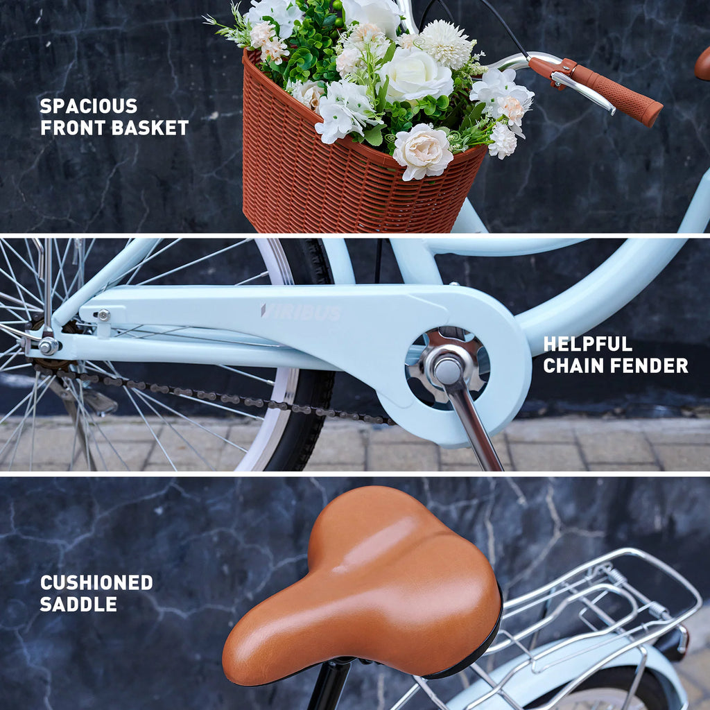 26 Inch Cruiser Bicycle with Basket Rack A31620