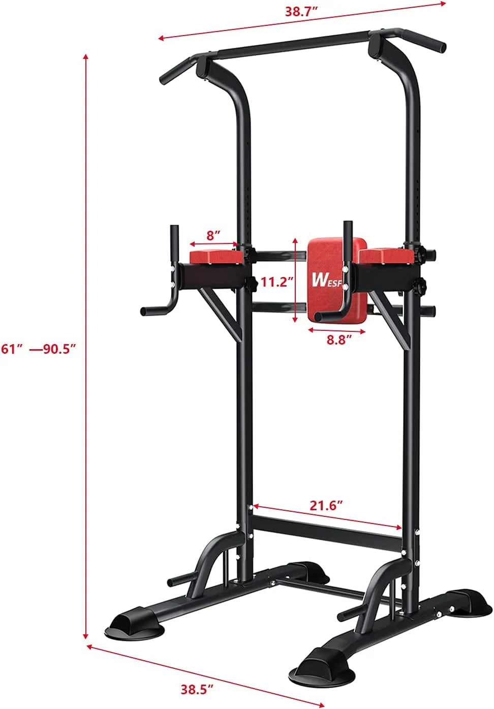 Height Adjustable Power Tower Dip Station I942033