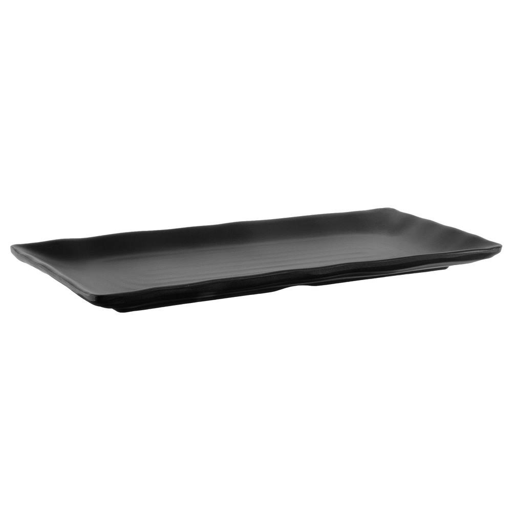 Black Matte Rectangular Melamine Platter - 12/Case G91446