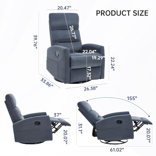 Beige Vibration Massage Swivel Rocker Recliner Chair T99999