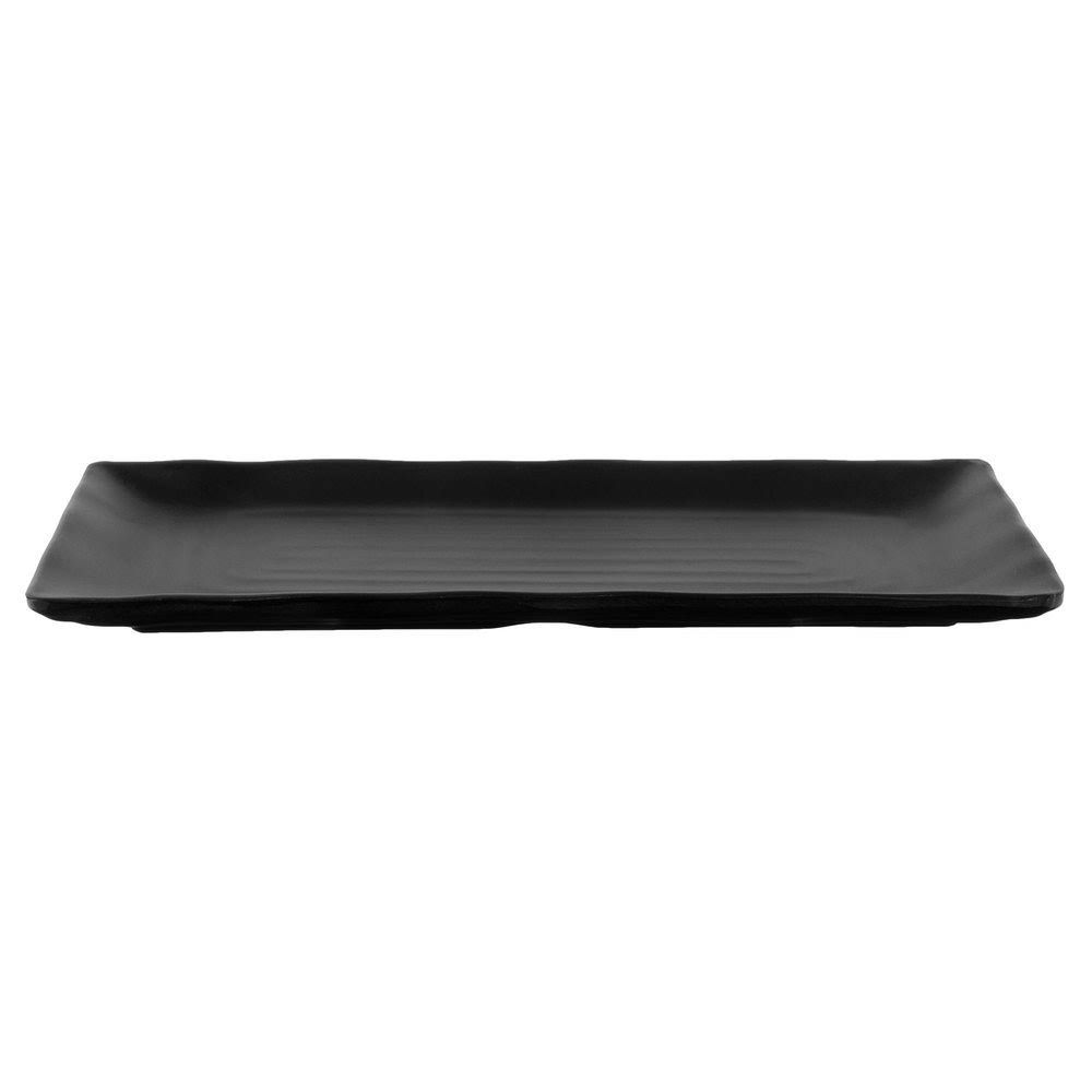 Black Matte Rectangular Melamine Platter - 12/Case G91446