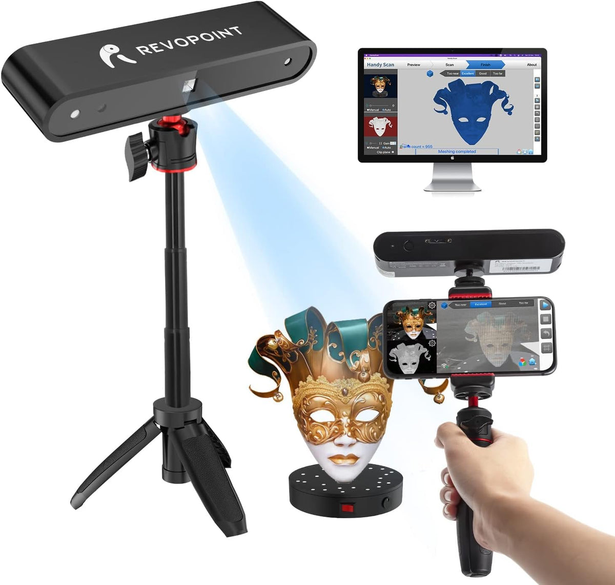 3D Scanner with Turntable and Phone Holder M60930