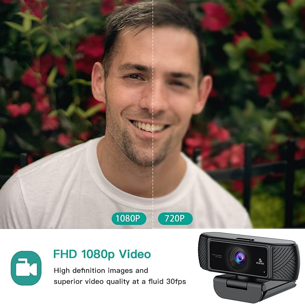 1080P AutoFocus USB Webcam with Microphone and Privacy Cover R86858