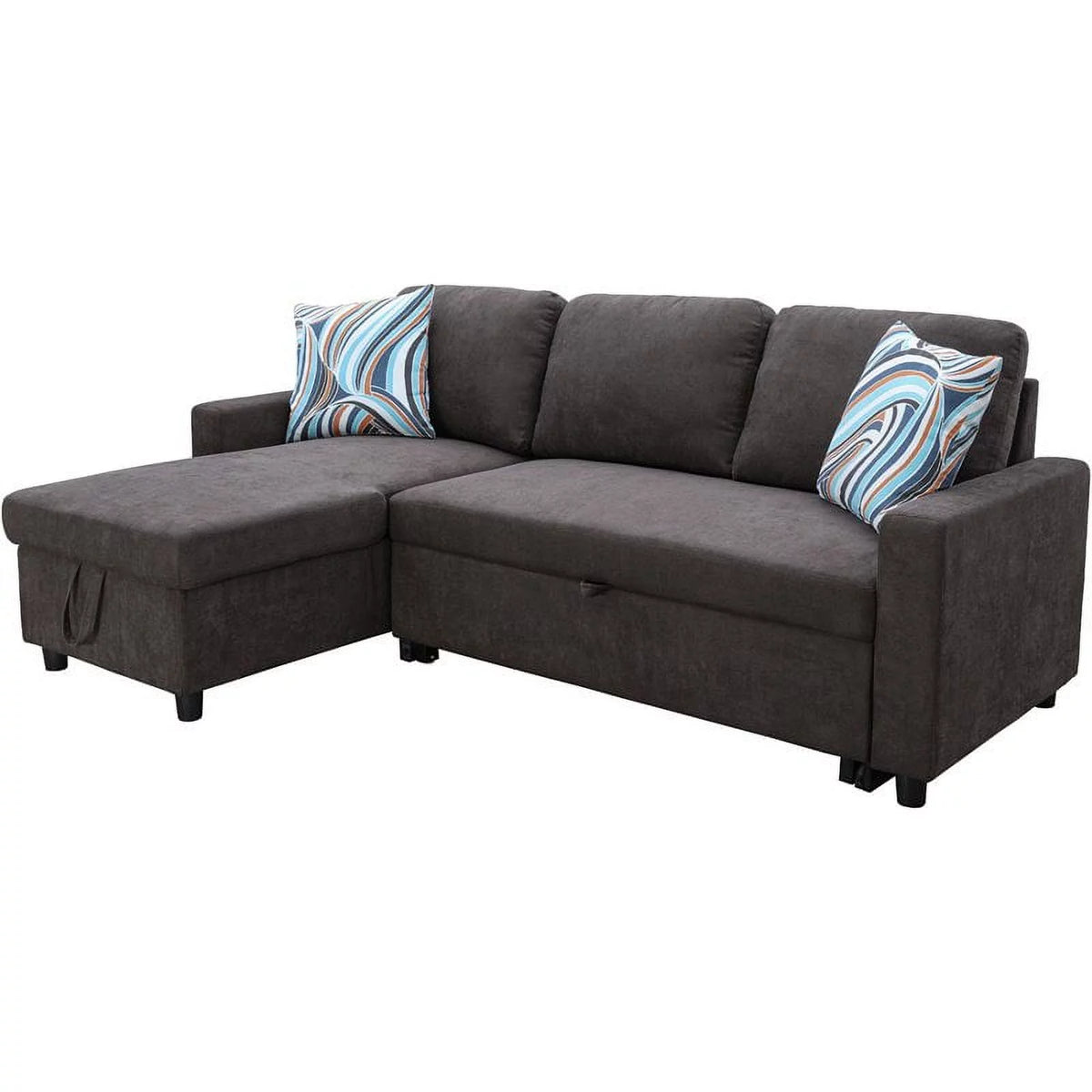 Dark Brown Microfiber Sectional Sofa A212768