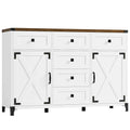 White 6 Drawer Wood Sideboard Q92019