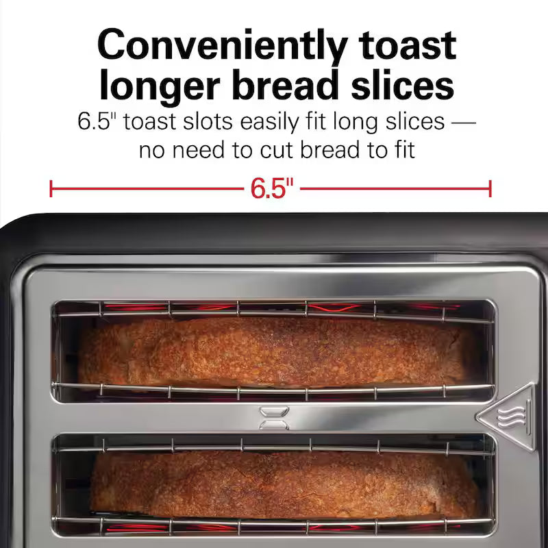 900-Watts 2-Slice Black Wide Slot Toaster M389