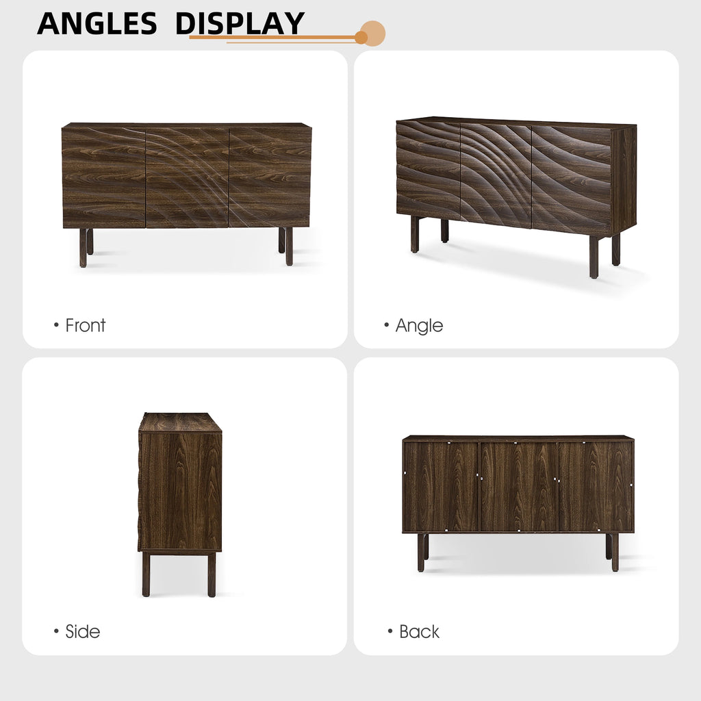 45'' 3 Door Wooden Sideboard Buffet S592077